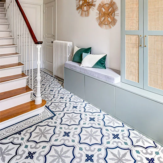 Handmade blue and white cement tiles for beautiful homes